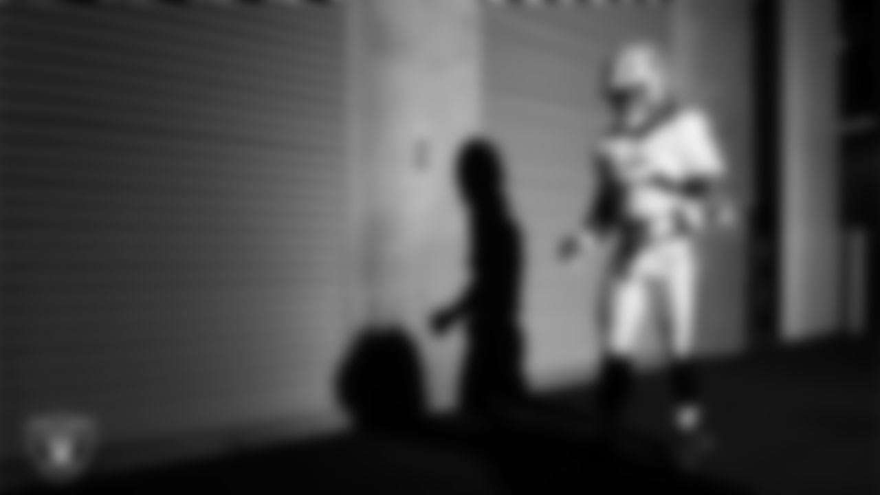 Las Vegas Raiders running back Ashton Jeanty (2) walks down the tunnel before the regular season away game against the Indianapolis Colts at Lucas Oil Stadium.