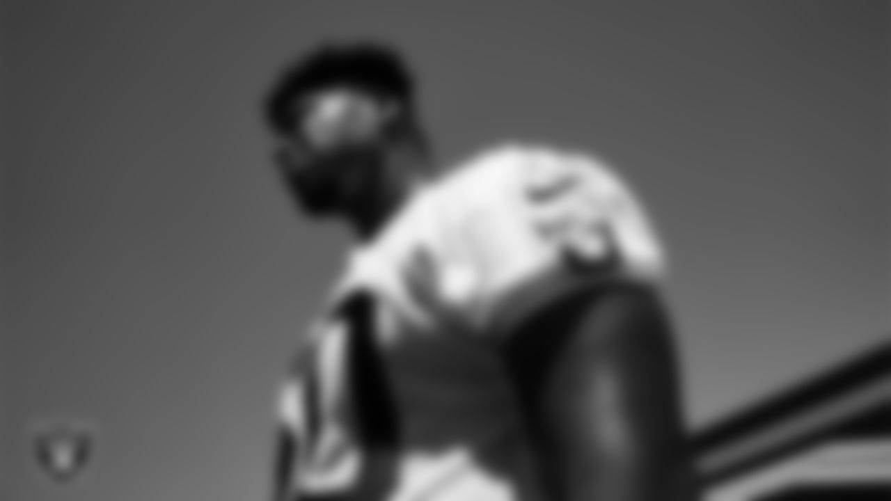 Las Vegas Raiders tackle Charles Grant (60) on the field for mandatory minicamp at Intermountain Health Performance Center.