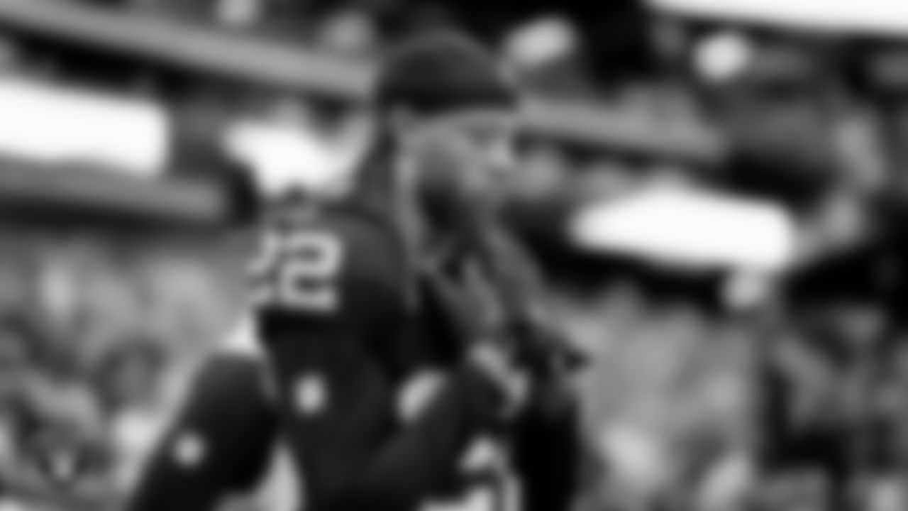 Las Vegas Raiders cornerback Eric Stokes (22) during the national anthem before the regular season home game against the New York Giants at Allegiant Stadium.