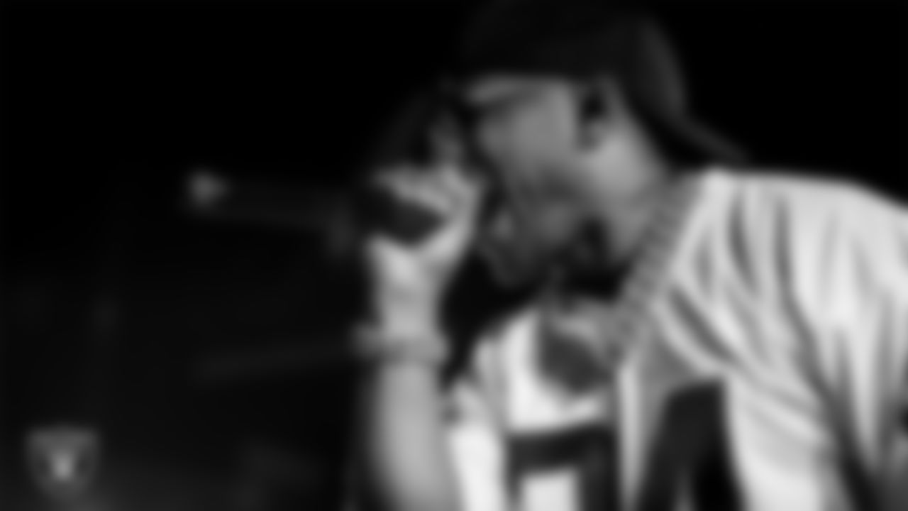 Rapper Nelly performs during halftime at the Las Vegas Raiders' regular season home game against the Dallas Cowboys at Allegiant Stadium.