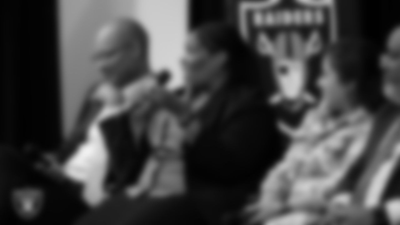 Panelist, Assistant United States Attorney Cybill Dotson, answers a question during "The Talk" at the Culinary Academy of Las Vegas.