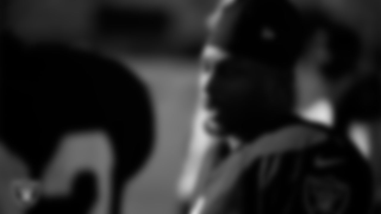 Las Vegas Raiders wide receiver Tre Tucker (1) during practice at Intermountain Health Performance Center.