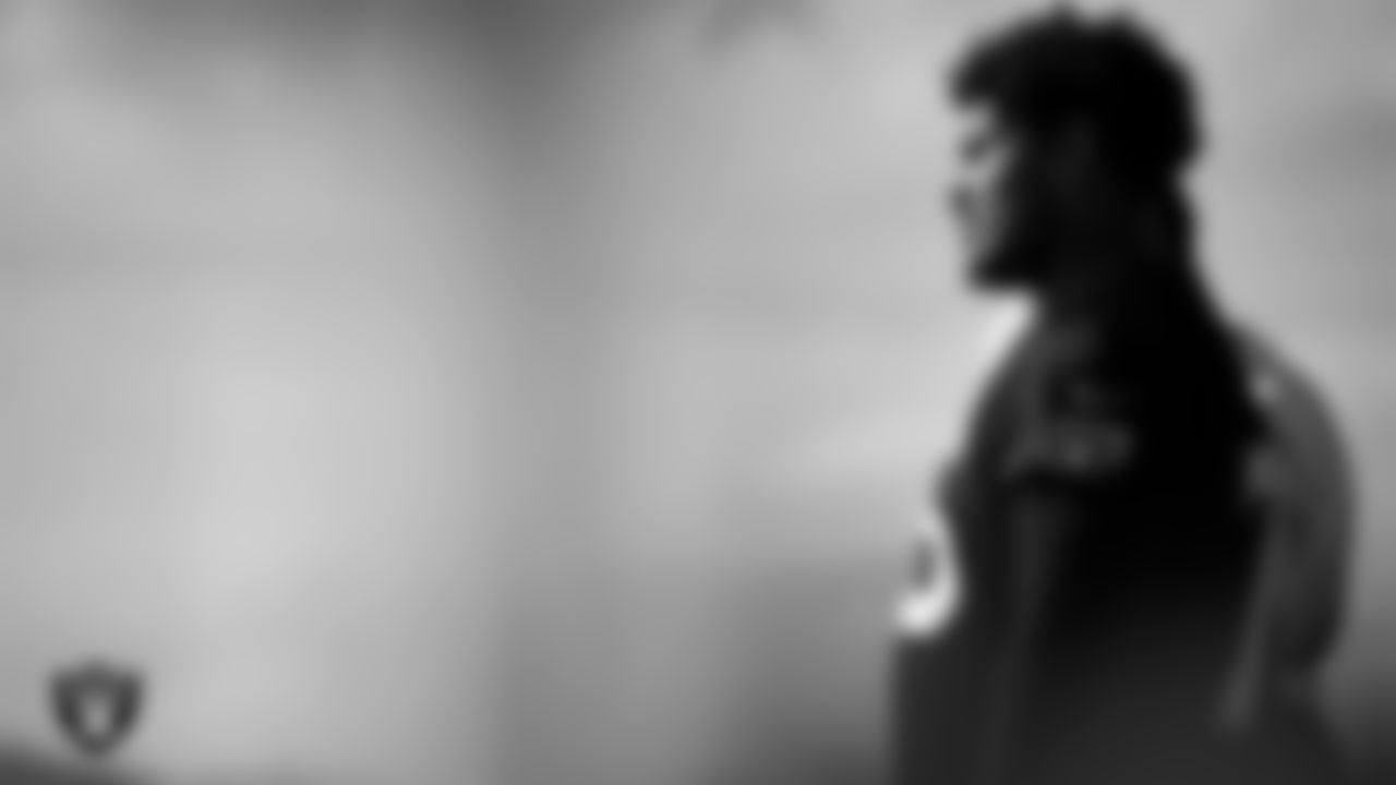 Las Vegas Raiders guard Caleb Rogers (76) during practice at Intermountain Health Performance Center.