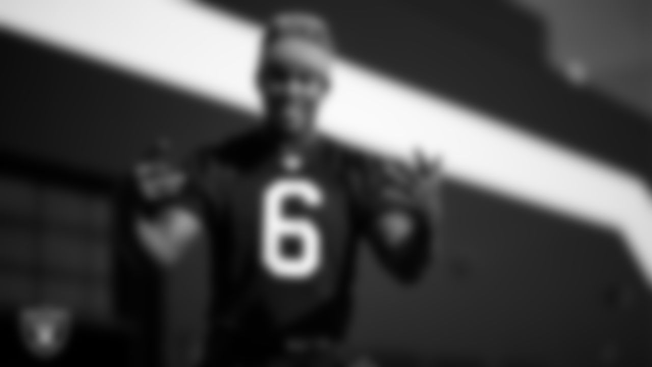 Las Vegas Raiders safety Lonnie Johnson Jr. (32) during practice at Intermountain Health Performance Center.