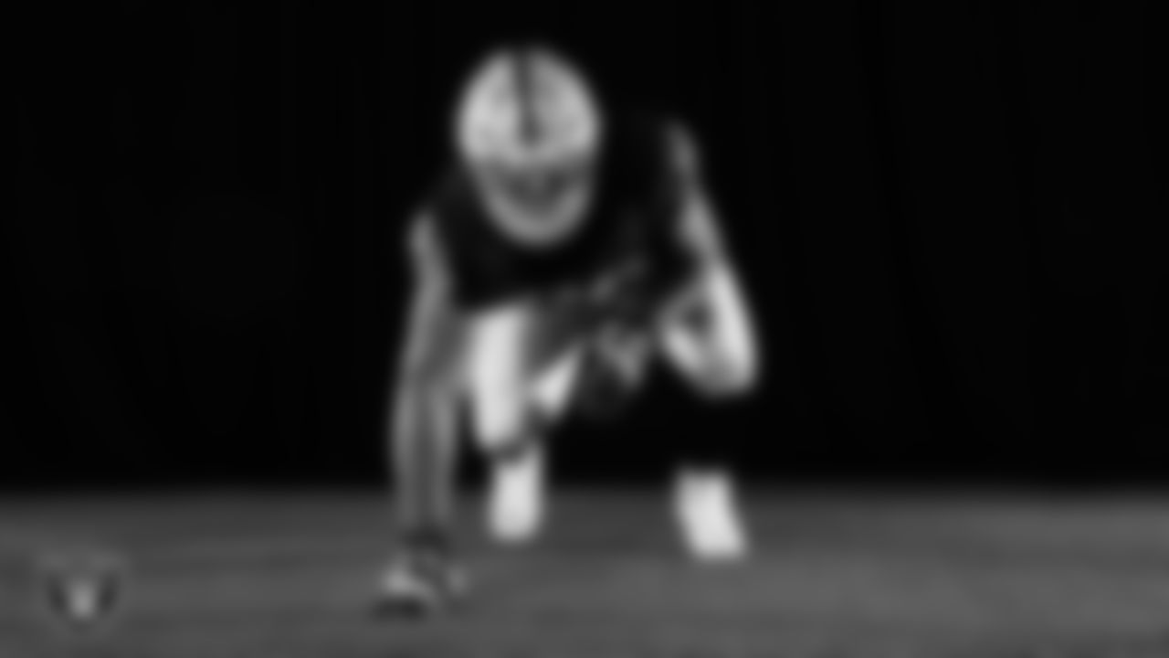 Las Vegas Raiders defensive lineman Laki Tasi (79) poses for a photo at the 2025 Raiders Media Day.