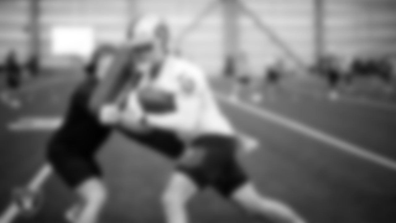 Las Vegas Raiders wide receiver Jack Bech (18) during practice at Intermountain Health Performance Center.