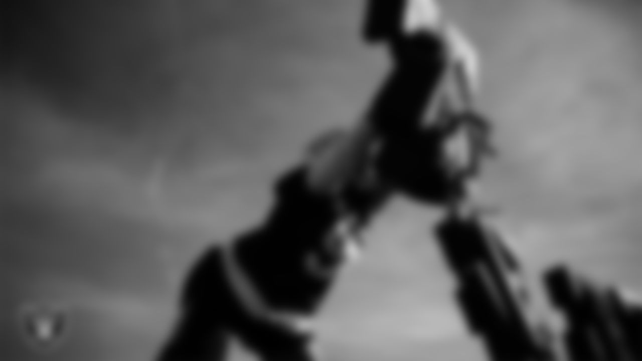 Las Vegas Raiders defensive tackle Jonah Laulu (96) during practice at Intermountain Health Performance Center.