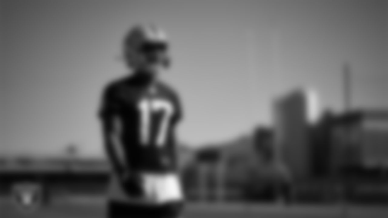 Las Vegas Raiders wide receiver Tyler Lockett (17) during practice at Intermountain Health Performance Center.