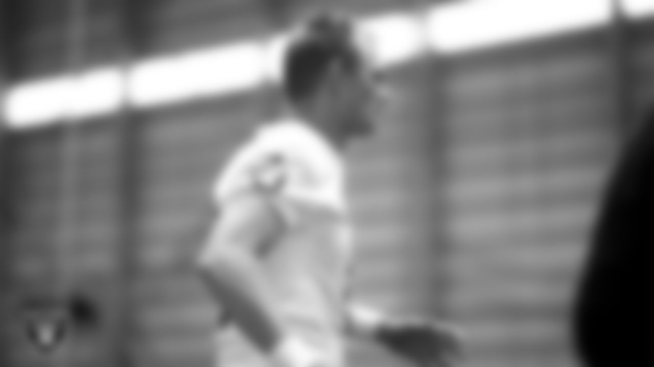 Las Vegas Raiders kicker Daniel Carlson (8) at an Organized Team Activity (OTA) at Intermountain Health Performance Center.