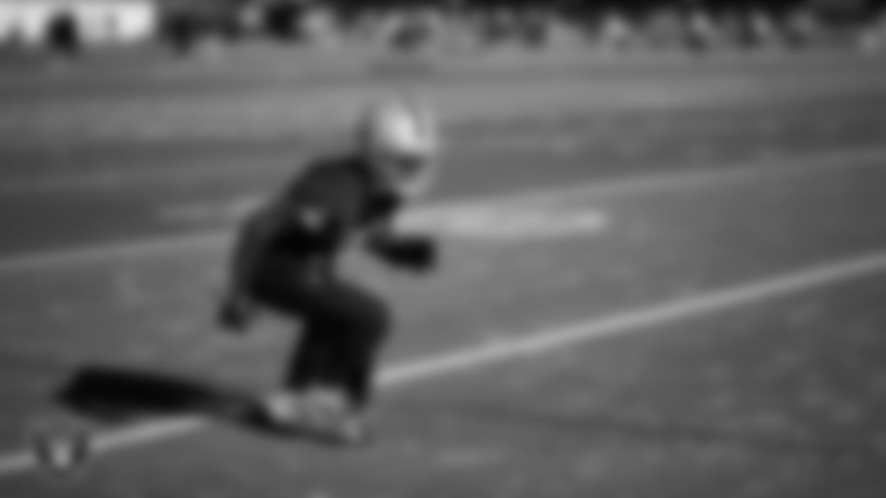 Las Vegas Raiders cornerback Darnay Holmes (30) during practice at Intermountain Health Performance Center.