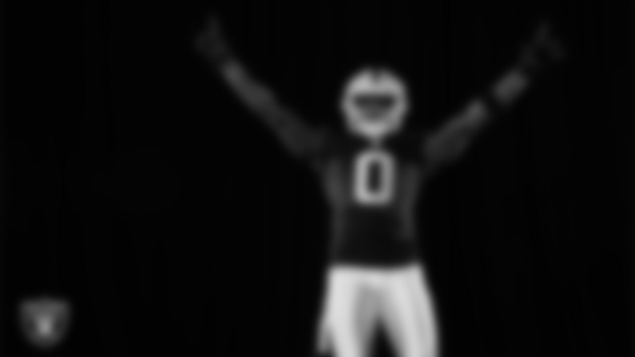 Las Vegas Raiders cornerback Jakorian Bennett (0) poses for a photo at the 2025 Raiders Media Day.