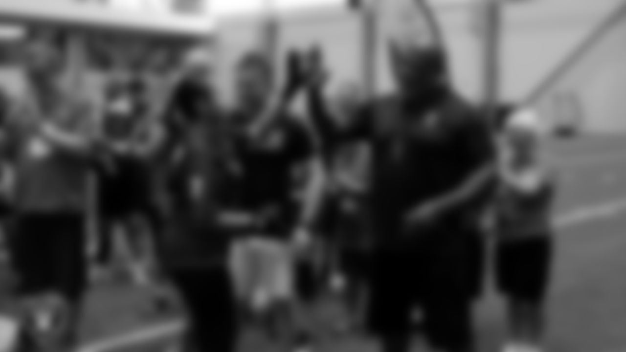 A Special Olympics of Nevada, Henderson athlete and Las Vegas Raiders alumnus Roy Hart during the opening ceremony before the flag football regional tournament at Intermountain Health Performance Center.