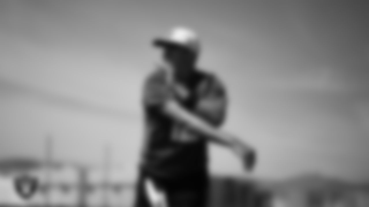 Las Vegas Raiders quarterback Aidan O'Connell (12) at a workout during phase two of the offseason program at Intermountain Health Performance Center.