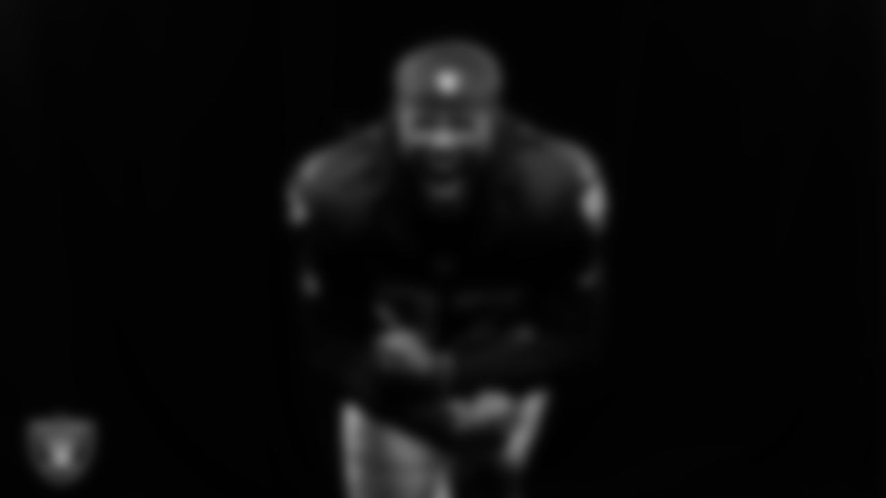 Las Vegas Raiders defensive tackle Tonka Hemingway (97) poses for a photo at the 2025 Raiders Media Day.