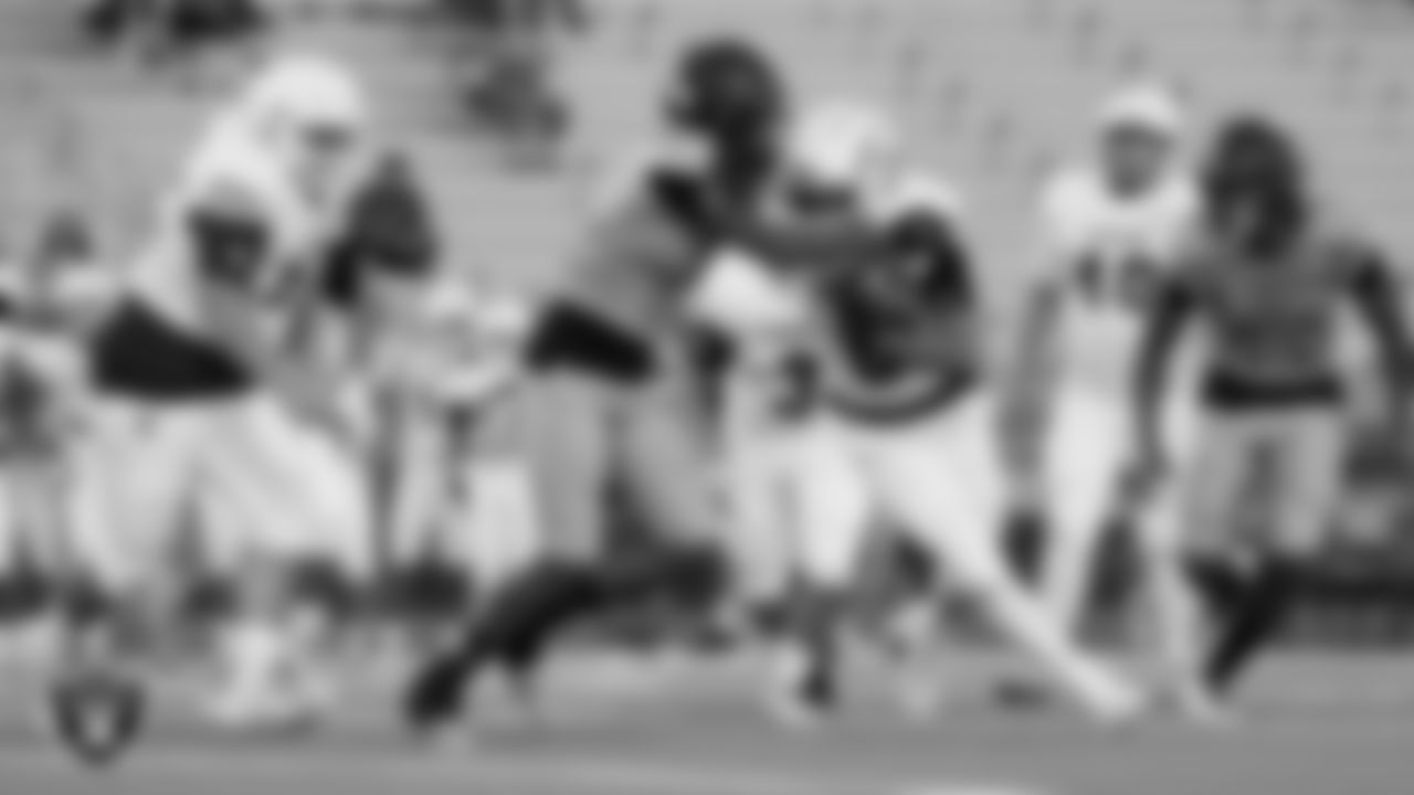Canyon Springs High School hosts Carson High School during the Las Vegas Raiders' Football Showcase Game at Canyon Spring High School.