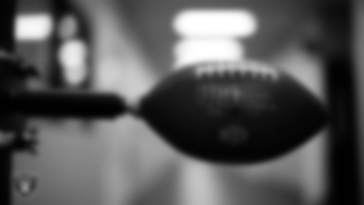 A football in the hallway during practice at Intermountain Health Performance Center.