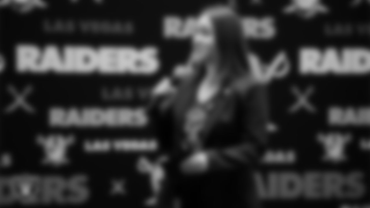 Las Vegas Raiders manager of community relations Shelby Hurd speaks to attendees during an American Heart Health Month event at Intermountain Health Performance Center.