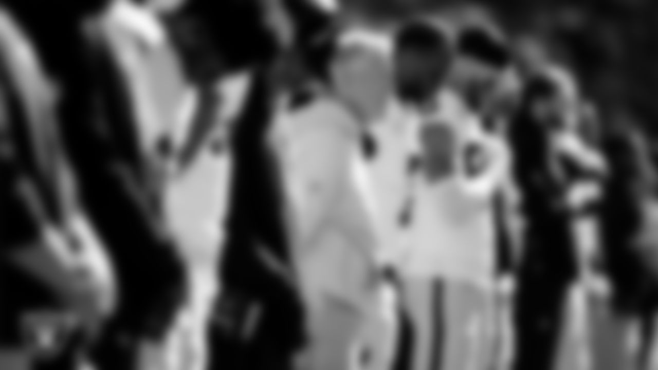 Las Vegas Raiders Head Coach Pete Carroll during the national anthem before the regular season away game against the Kansas City Chiefs at GEHA Field at Arrowhead Stadium.