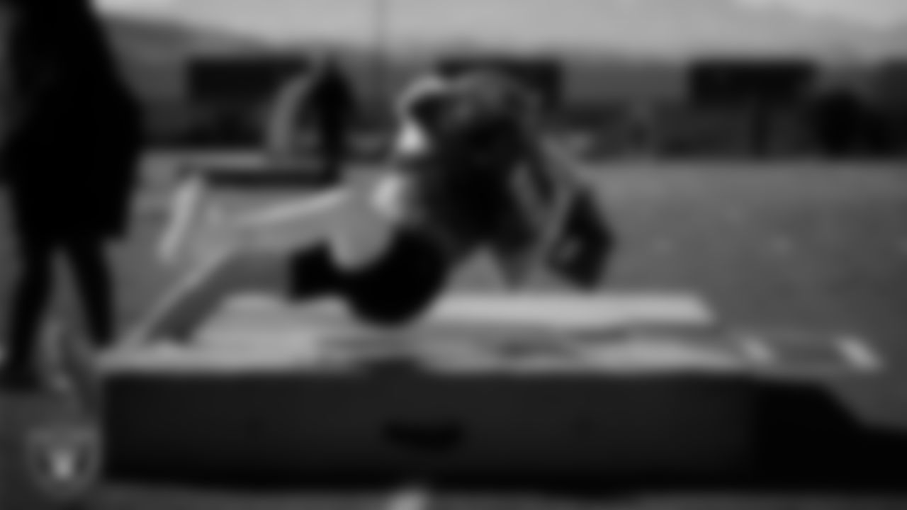 Las Vegas Raiders defensive end Maxx Crosby (98) during practice at Intermountain Health Performance Center.