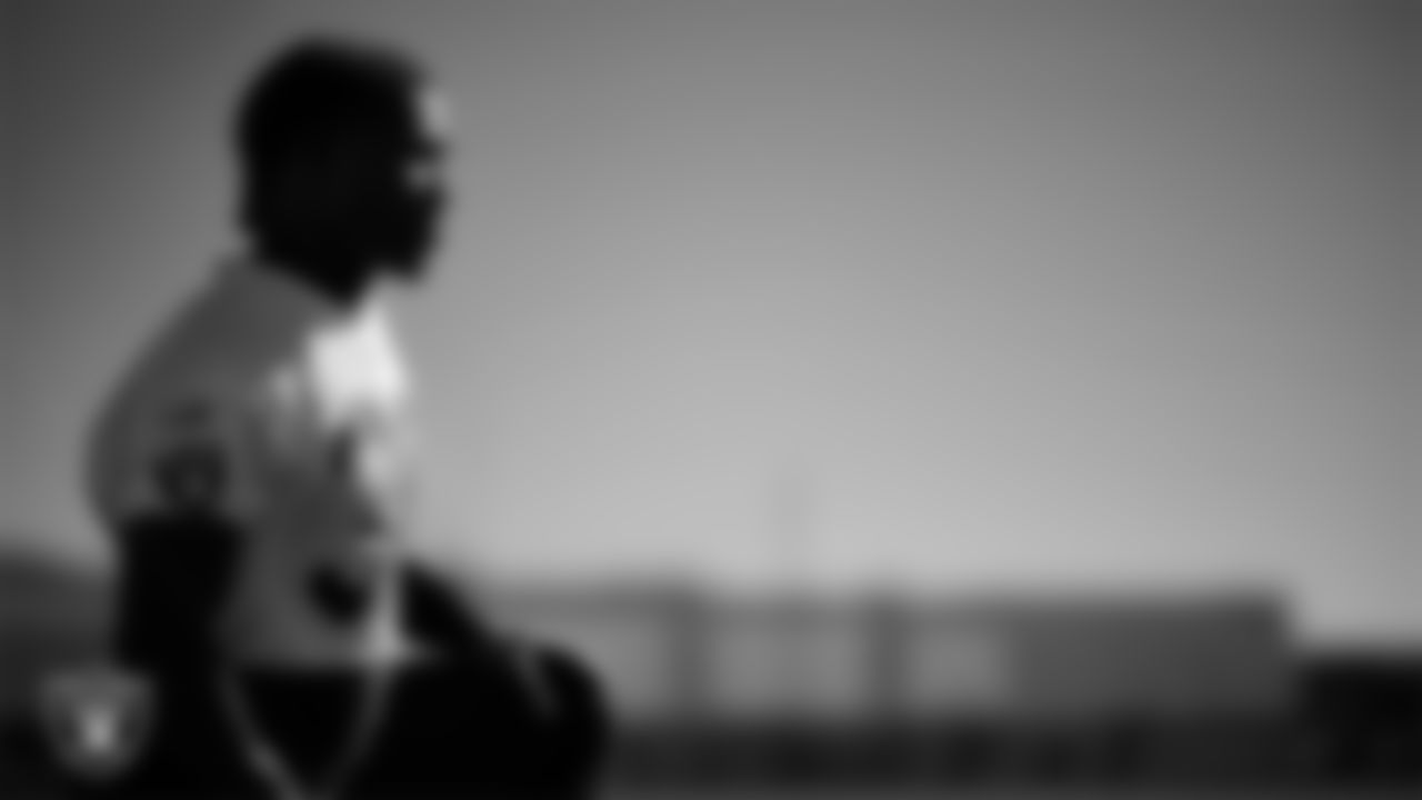 Las Vegas Raiders cornerback Darnay Holmes (30) during practice at Intermountain Health Performance Center.