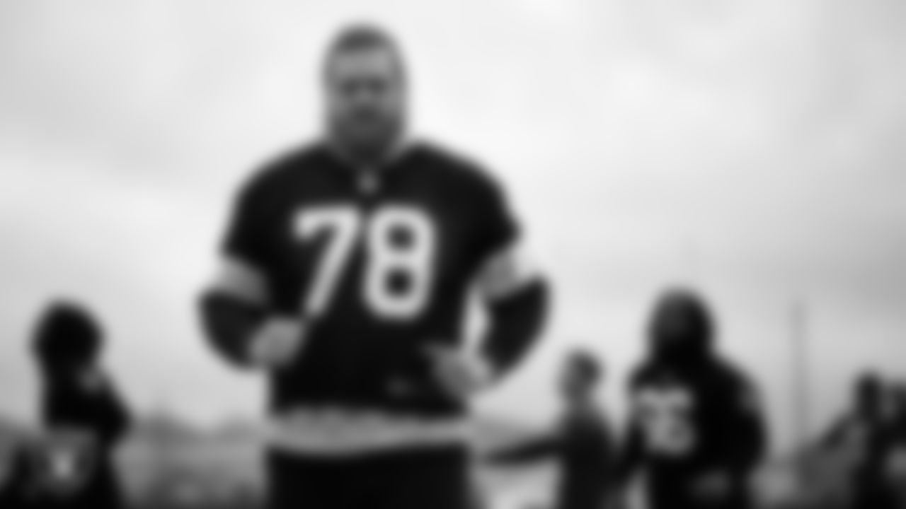 Las Vegas Raiders tackle Dalton Wagner (78) during practice at Intermountain Health Performance Center.