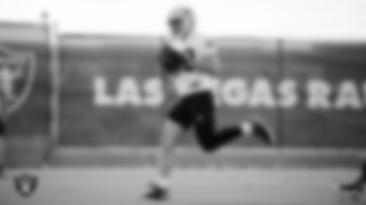 Las Vegas Raiders tight end Brock Bowers (89) during practice at Intermountain Health Performance Center.