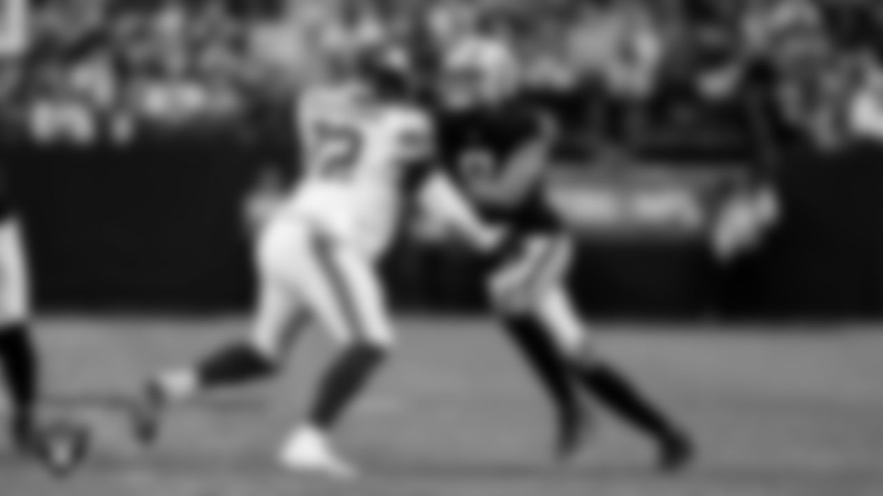 Las Vegas Raiders defensive end Tyree Wilson (9) during the regular season home game against the New York Giants at Allegiant Stadium.
