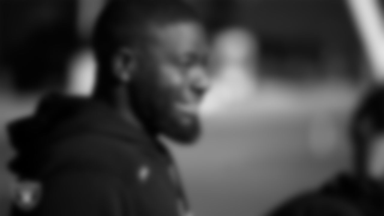 Las Vegas Raiders assistant defensive line coach Kenyon Jackson during practice at Intermountain Health Performance Center.