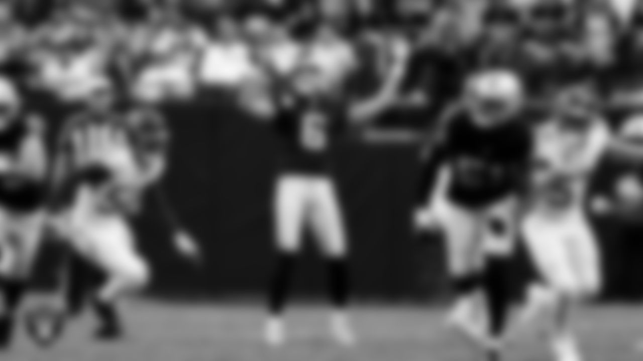 Las Vegas Raiders punter AJ Cole (6) during the regular season home game against the Tennessee Titans at Allegiant Stadium.