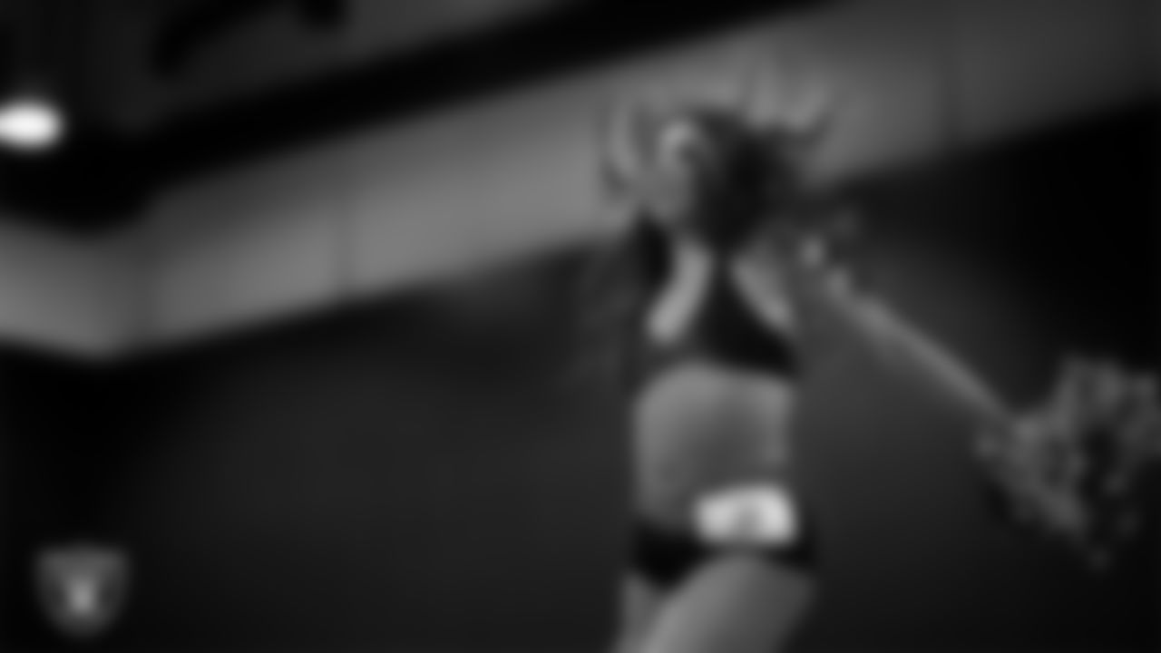 A dancer during the semifinal round of the 2025 Raiderettes Auditions at The Studio.