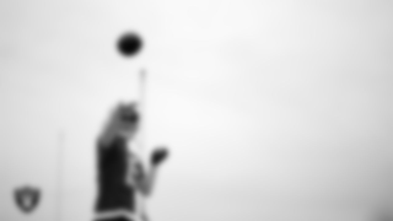 Las Vegas Raiders quarterback Kenny Pickett (15) during practice at Intermountain Health Performance Center.