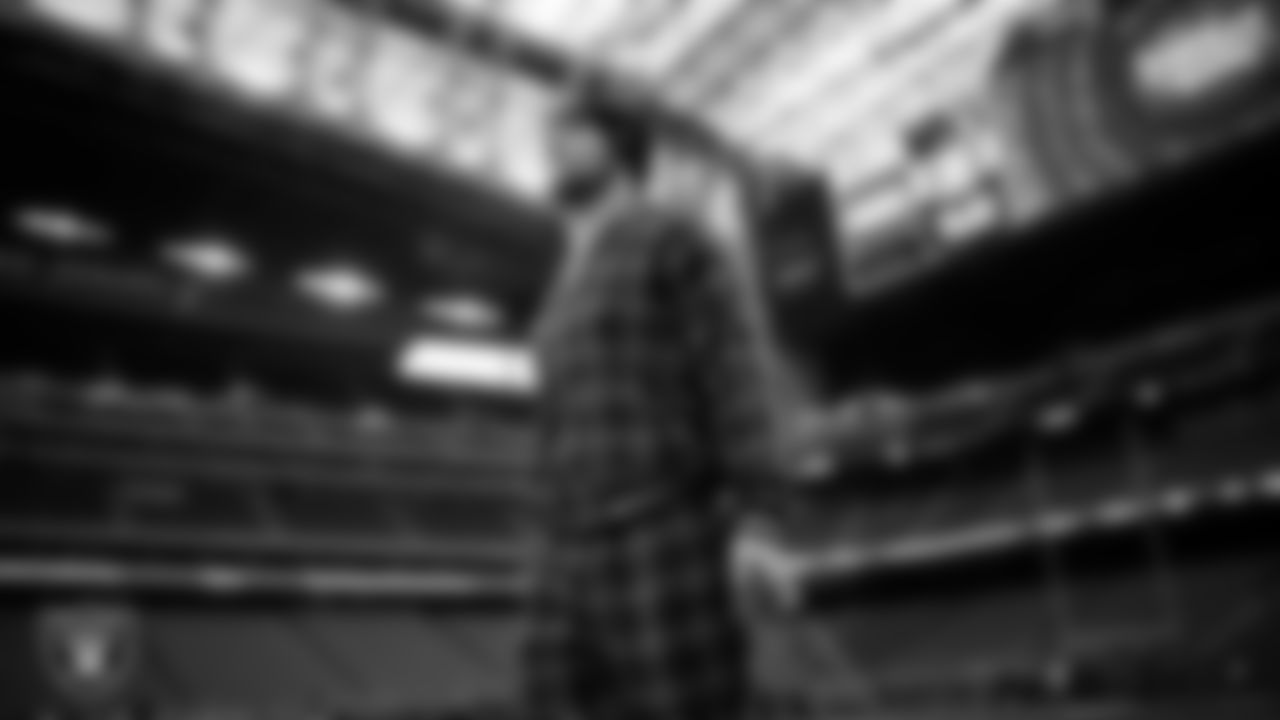 Las Vegas Raiders running back Dylan Laube (23) arrives to the regular season away game against the Houston Texans at NRG Stadium.