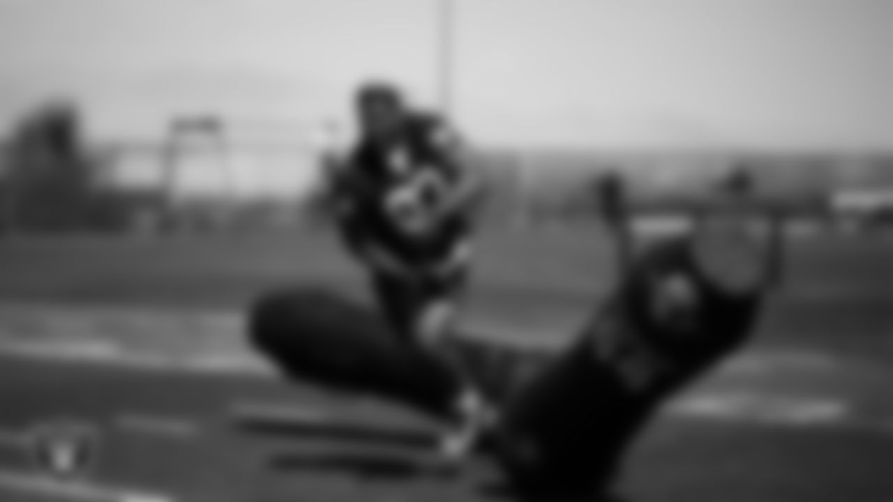 Las Vegas Raiders defensive tackle Zach Carter (93) at a workout during phase two of the offseason program at Intermountain Health Performance Center.