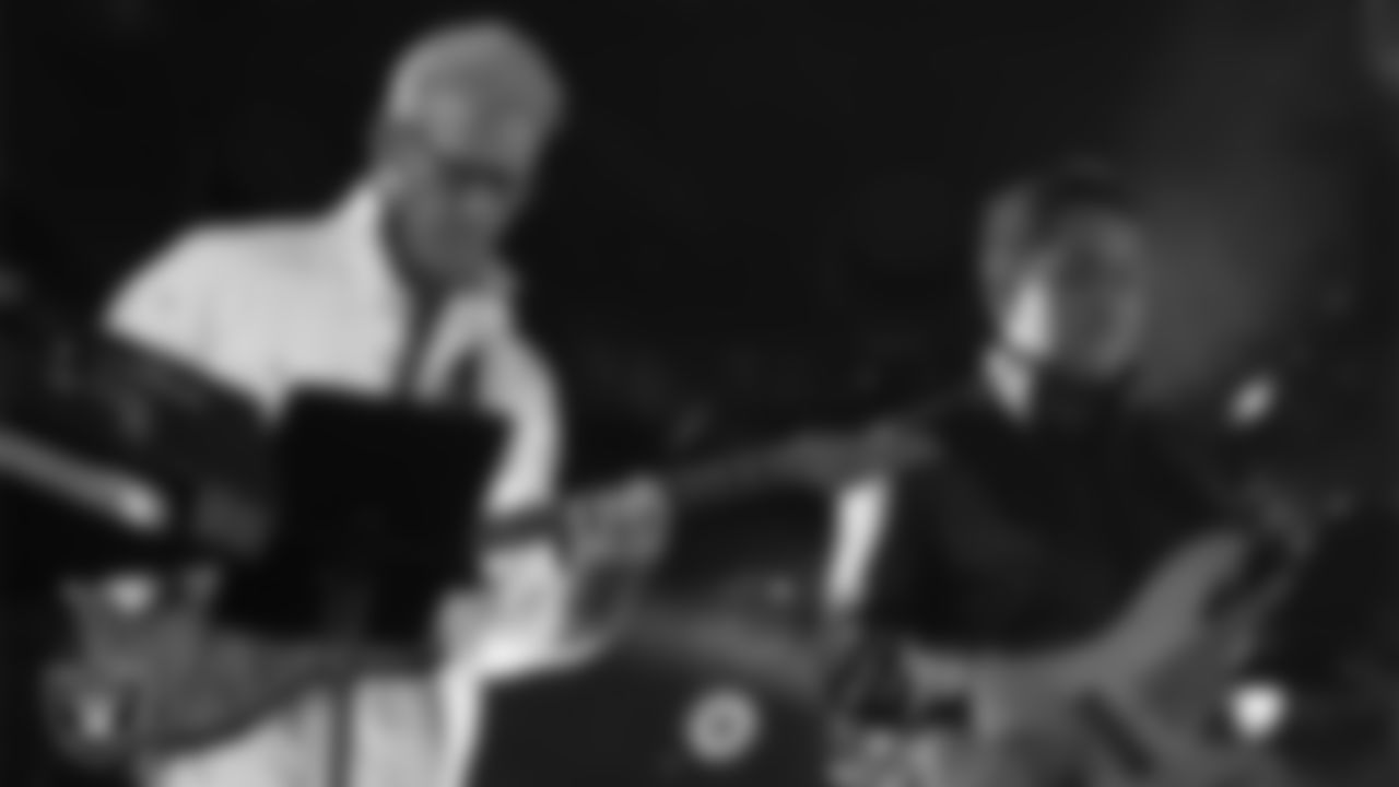 The Raiders House Band performs before the regular season home game against the Dallas Cowboys at Allegiant Stadium.