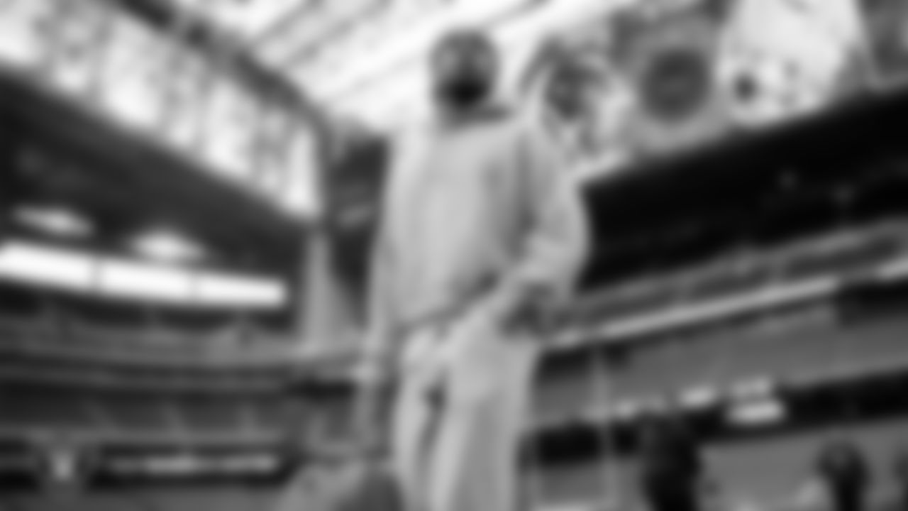 Las Vegas Raiders wide receiver Tre Tucker (1) arrives to the regular season away game against the Houston Texans at NRG Stadium.