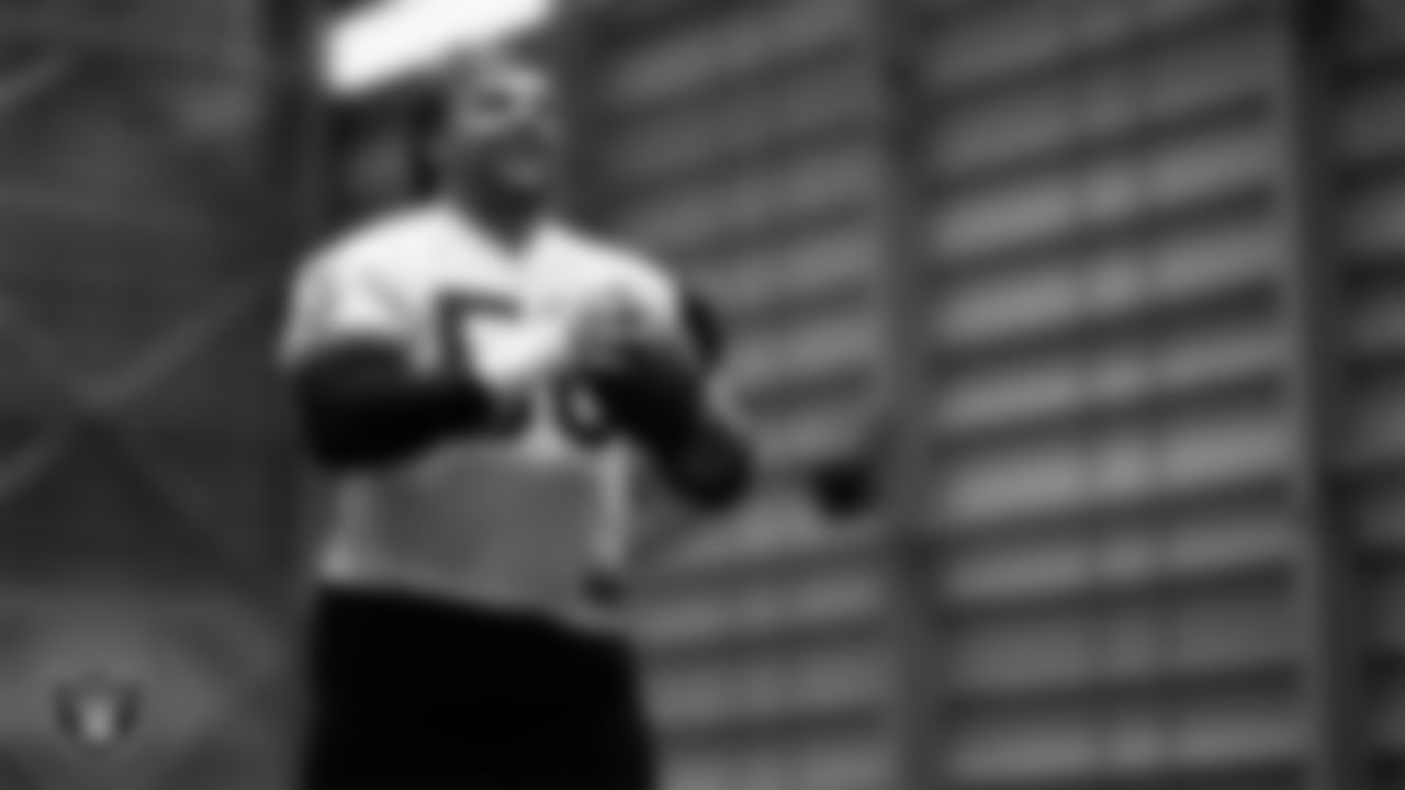 Las Vegas Raiders center Jackson Powers-Johnson (58) during practice at Intermountain Health Performance Center.