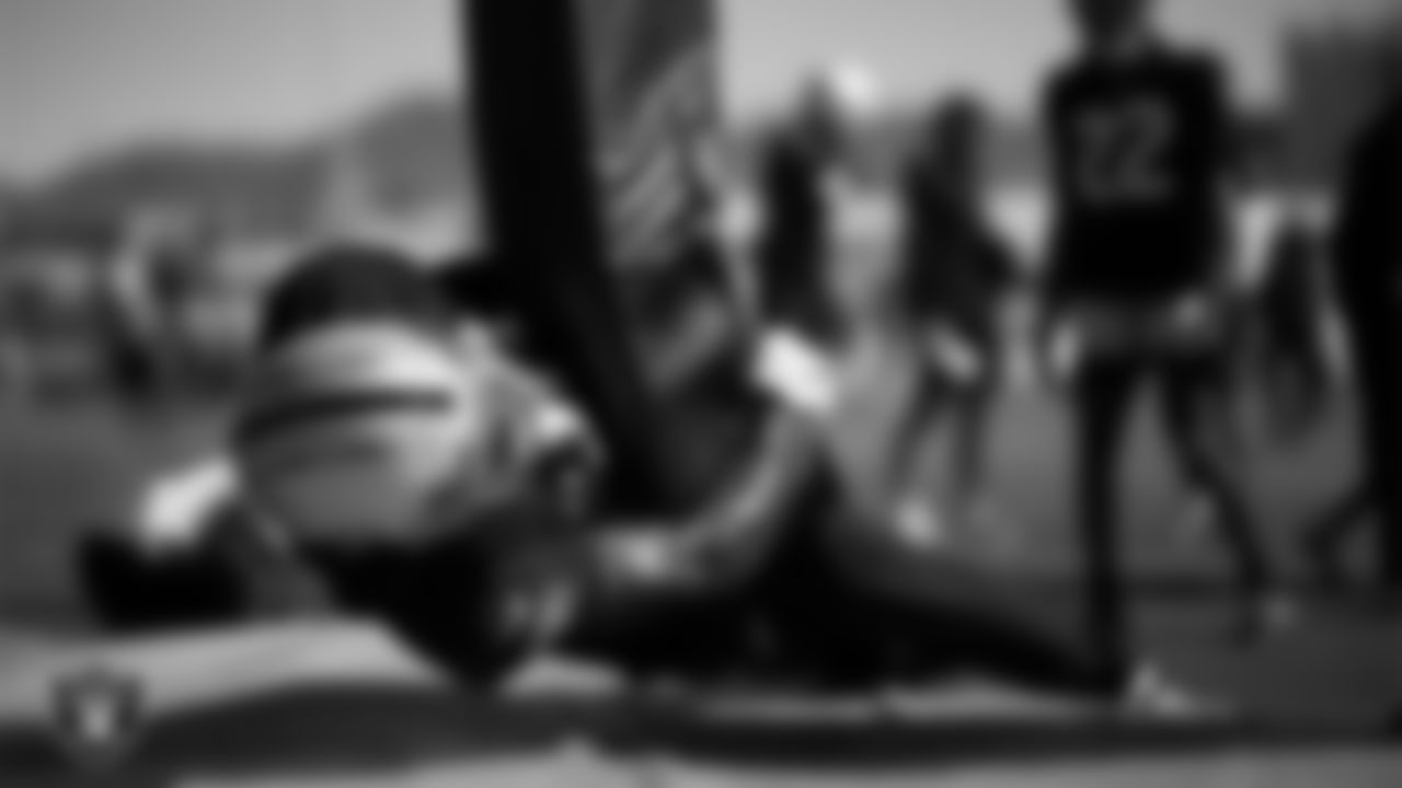 Las Vegas Raiders cornerback Darnay Holmes (30) during practice at Intermountain Health Performance Center.