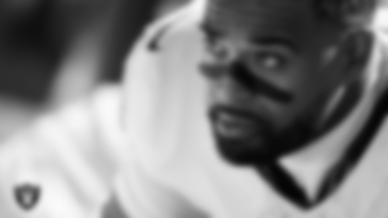 Las Vegas Raiders linebacker Jamal Adams (33) on the sidelines during the regular season away game against the Kansas City Chiefs at GEHA Field at Arrowhead Stadium.