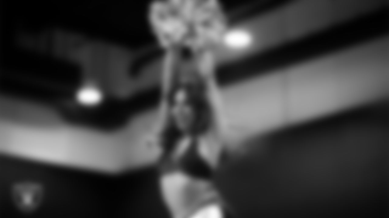 A dancer during the semifinal round of the 2025 Raiderettes Auditions at The Studio.