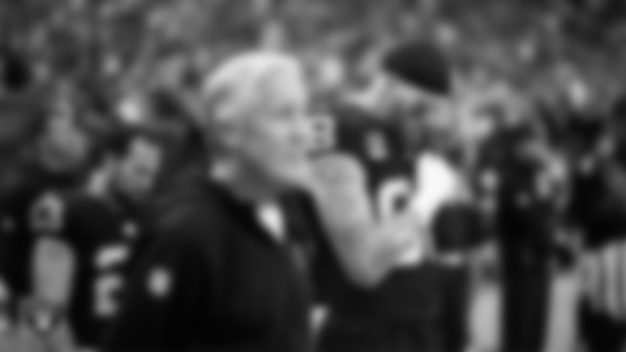 Las Vegas Raiders defensive end Maxx Crosby (98) during the national anthem before the regular season home game against the Denver Broncos at Allegiant Stadium.