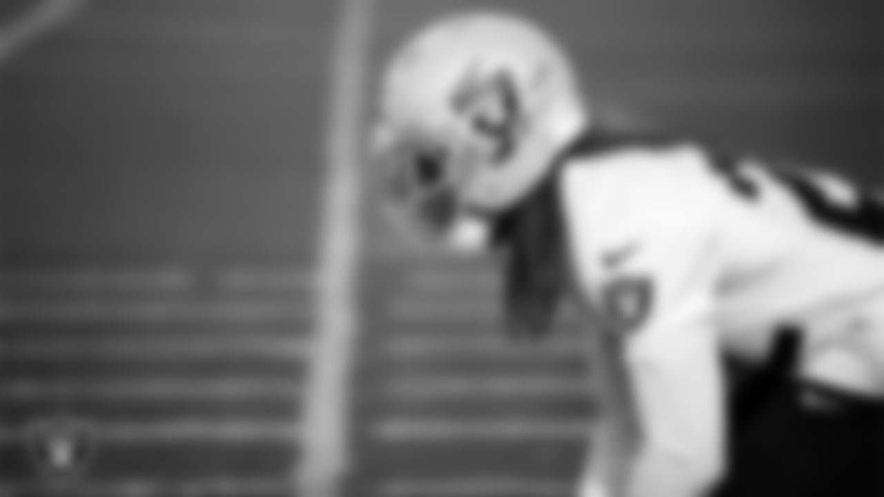 Las Vegas Raiders cornerback Eric Stokes (22) during practice at Intermountain Health Performance Center.