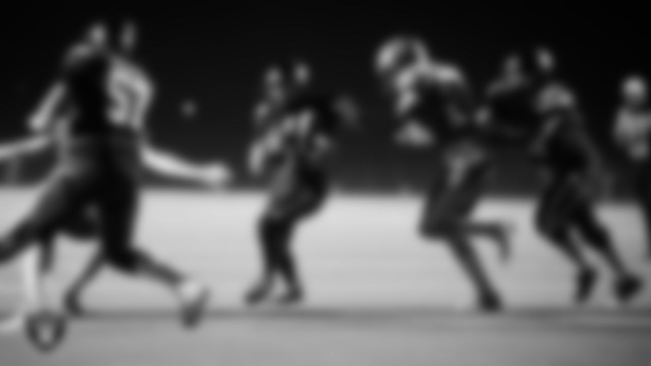 Moapa Valley High School hosts Virgin Valley High School during the Las Vegas Raiders' Football Showcase game at Moapa Valley High School.