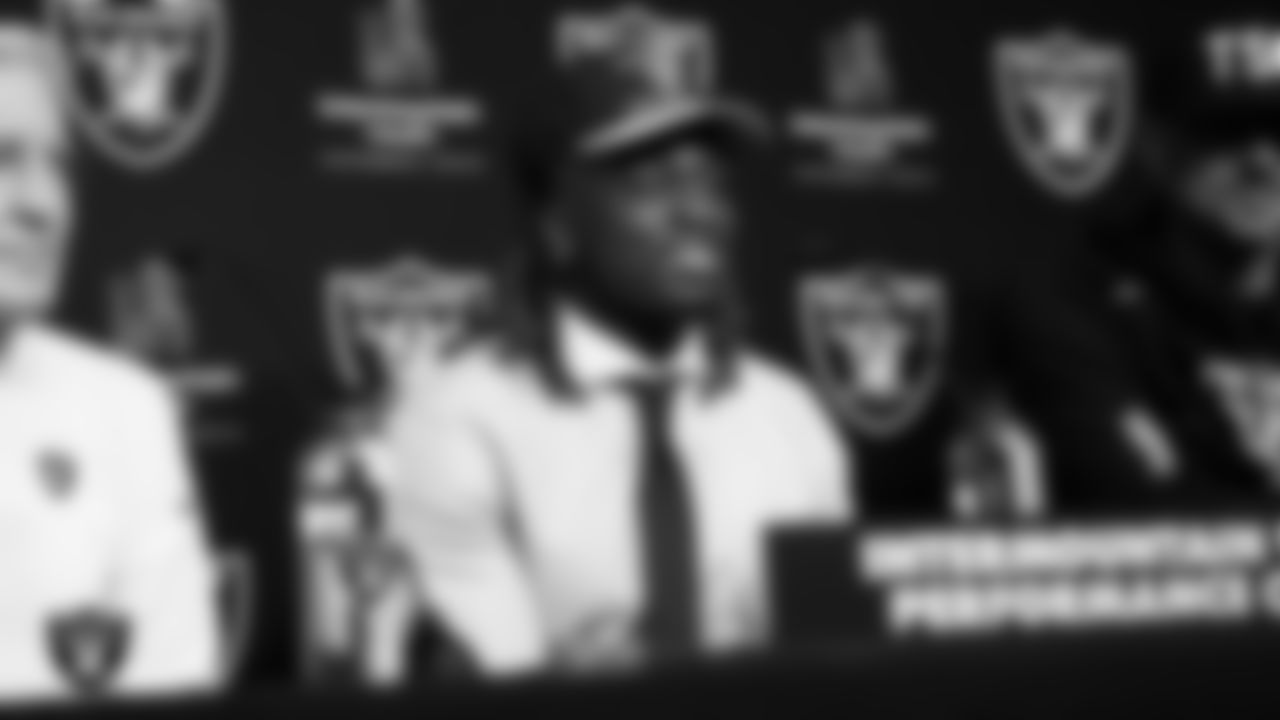 Las Vegas Raiders first-round draft pick running back Ashton Jeanty at a press conference following his selection in the 2025 NFL Draft at Intermountain Health Performance Center.