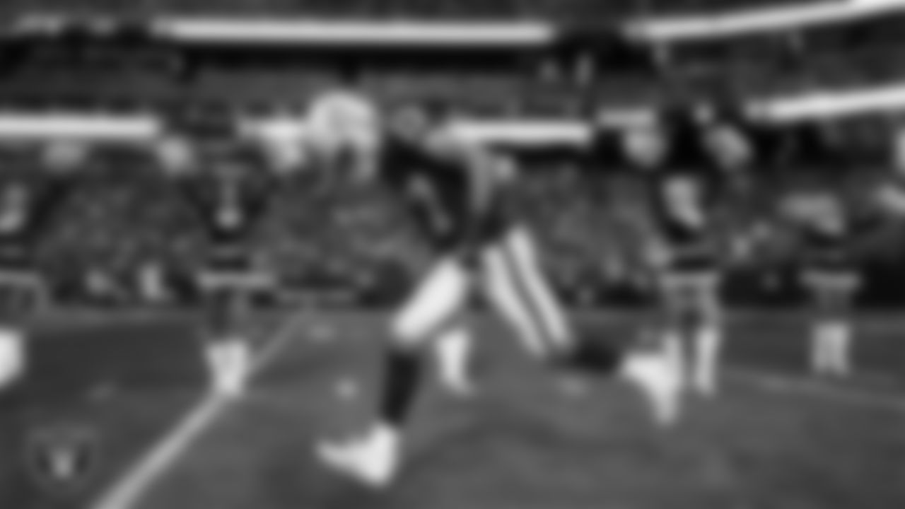 Las Vegas Raiders wide receiver Tyler Lockett (17) is introduced onto the field before the regular season home game against the New York Giants at Allegiant Stadium.