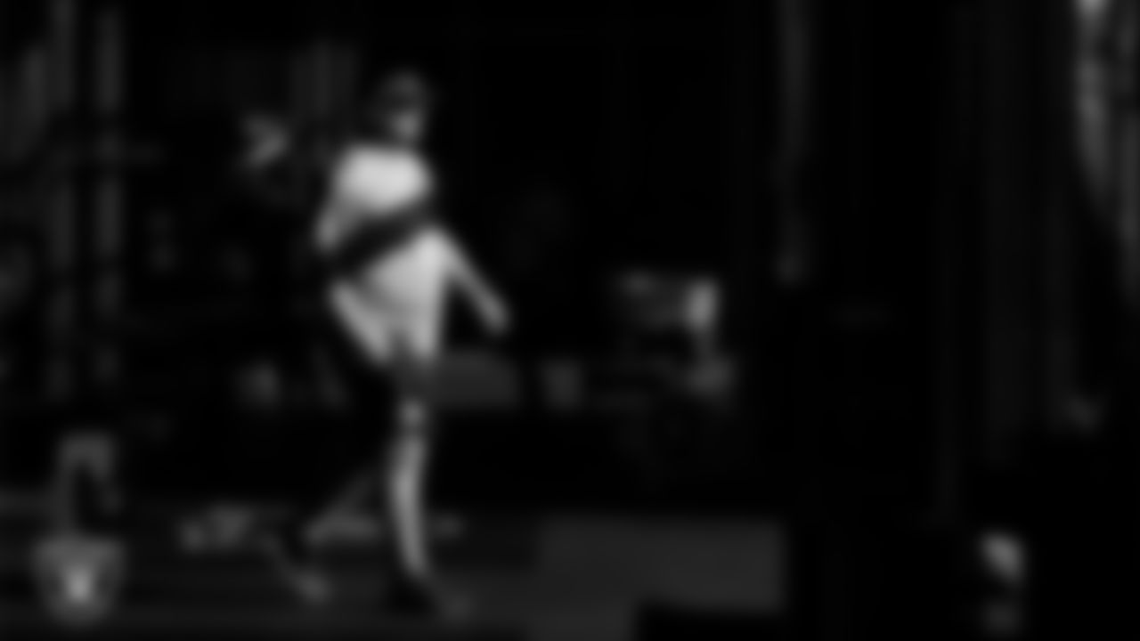 Las Vegas Raiders defensive assistant Rip Rowan walks out to the field for practice at Intermountain Health Performance Center.