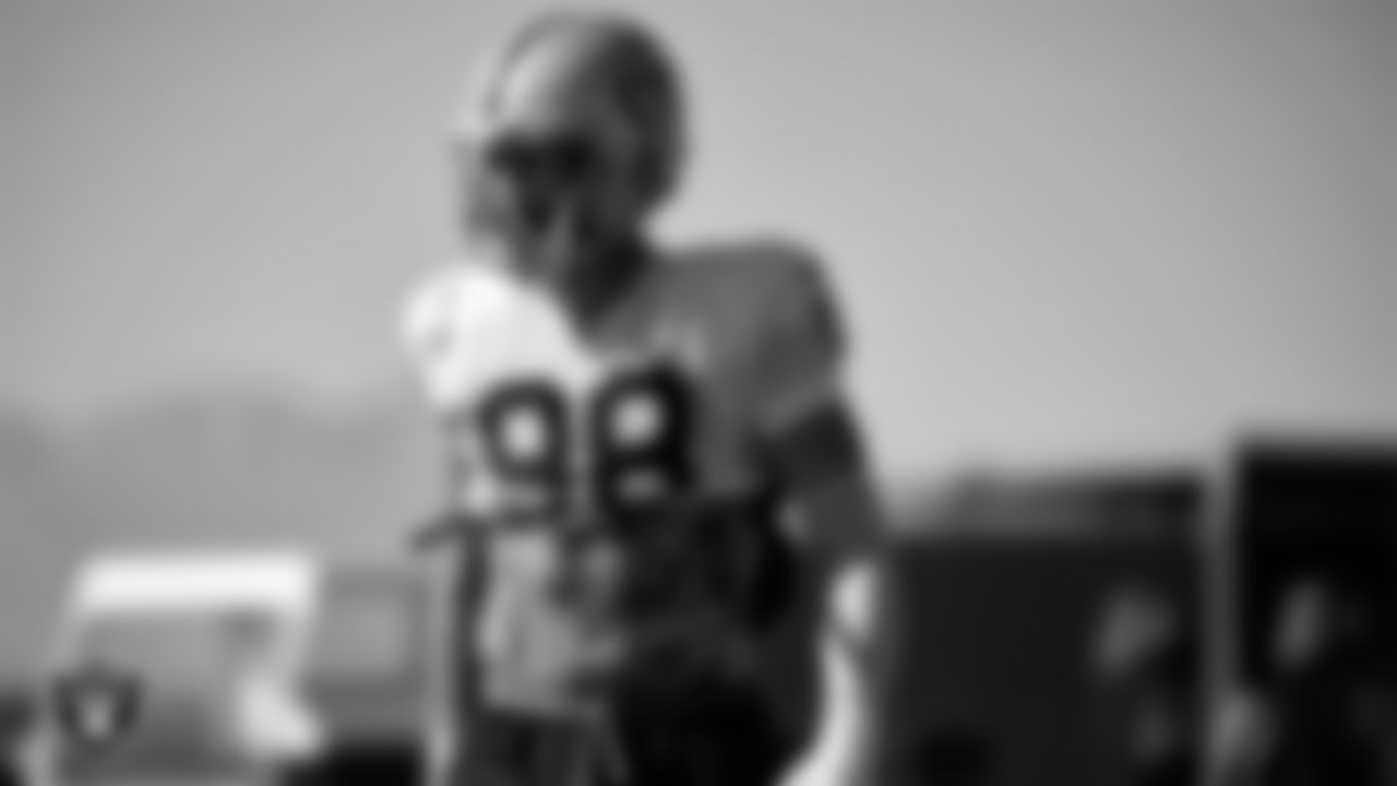 Las Vegas Raiders defensive end Maxx Crosby (98) during practice at Intermountain Health Performance Center.