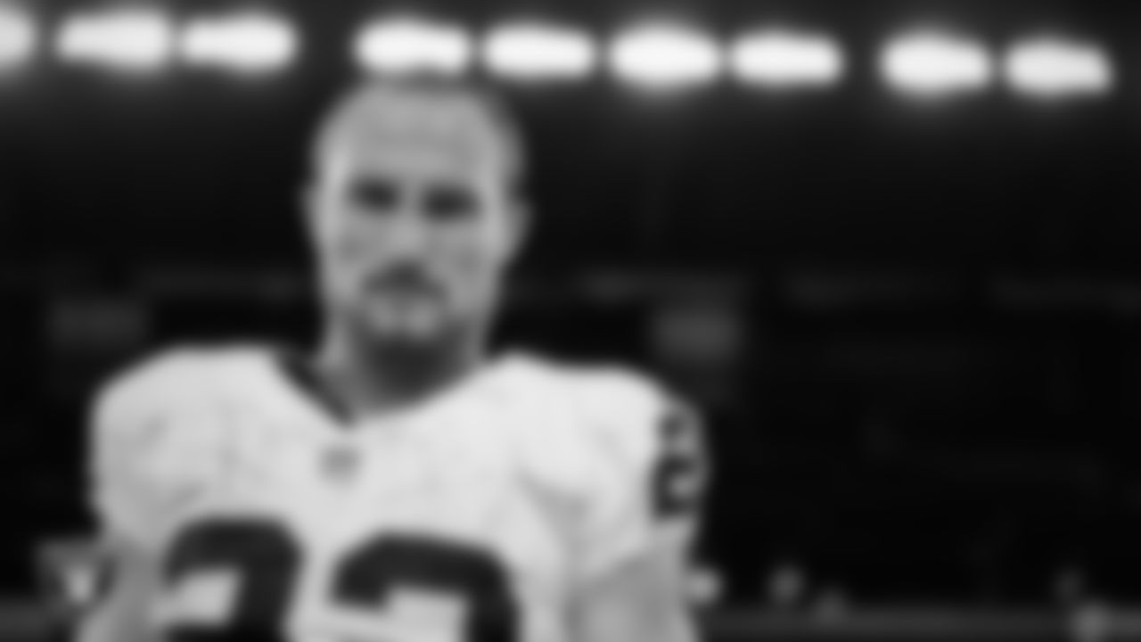 Las Vegas Raiders running back Dylan Laube (23) on the sidelines before the preseason away game against the Arizona Cardinals at State Farm Stadium.