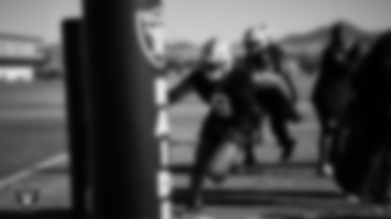 Las Vegas Raiders defensive end Tyree Wilson (9) during practice at Intermountain Health Performance Center.