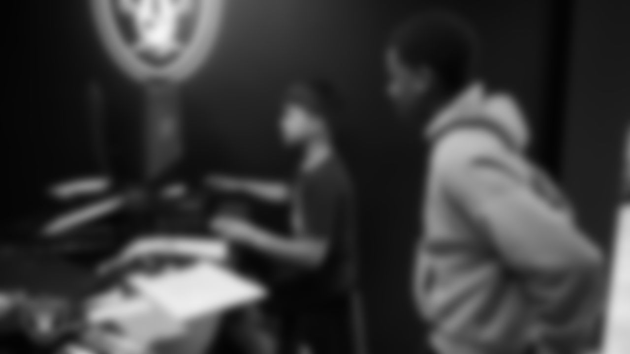 Students during a Las Vegas Raiders work simulation at Betty's Junior Achievement BizTown.