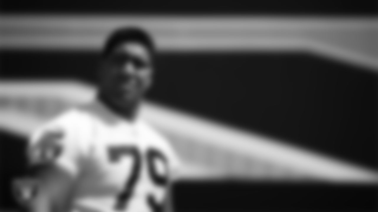 Las Vegas Raiders defensive lineman Laki Tasi (79) at an Organized Team Activity (OTA) at Intermountain Health Performance Center.